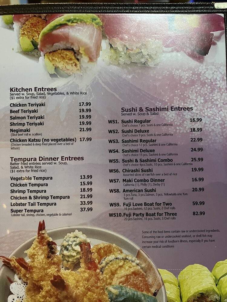 Fuji Asian Bistro - Louisville, KY menu_pic