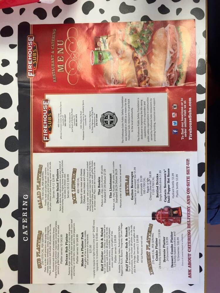 Firehouse Subs - Louisville, KY menu_pic