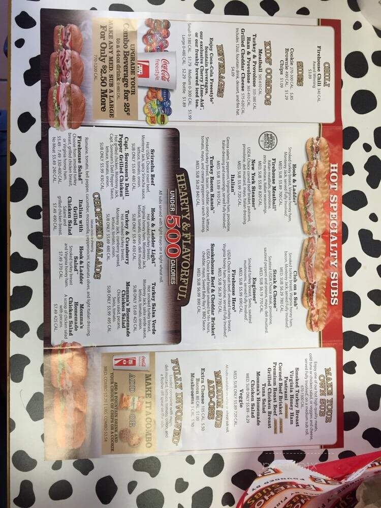 Firehouse Subs - Louisville, KY menu_pic