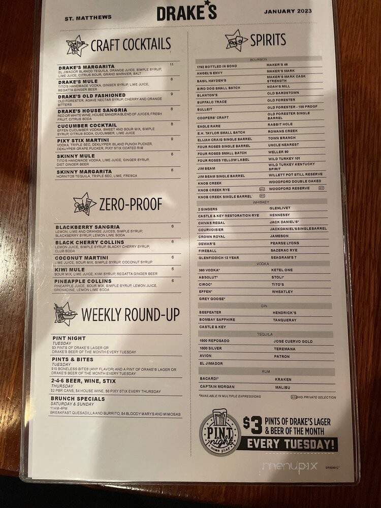 Drake's - Louisville, KY menu_pic