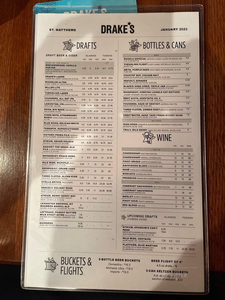 Drake's - Louisville, KY menu_pic