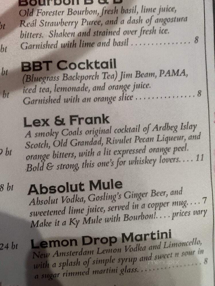 Coals Artisan Pizza - Louisville, KY menu_pic