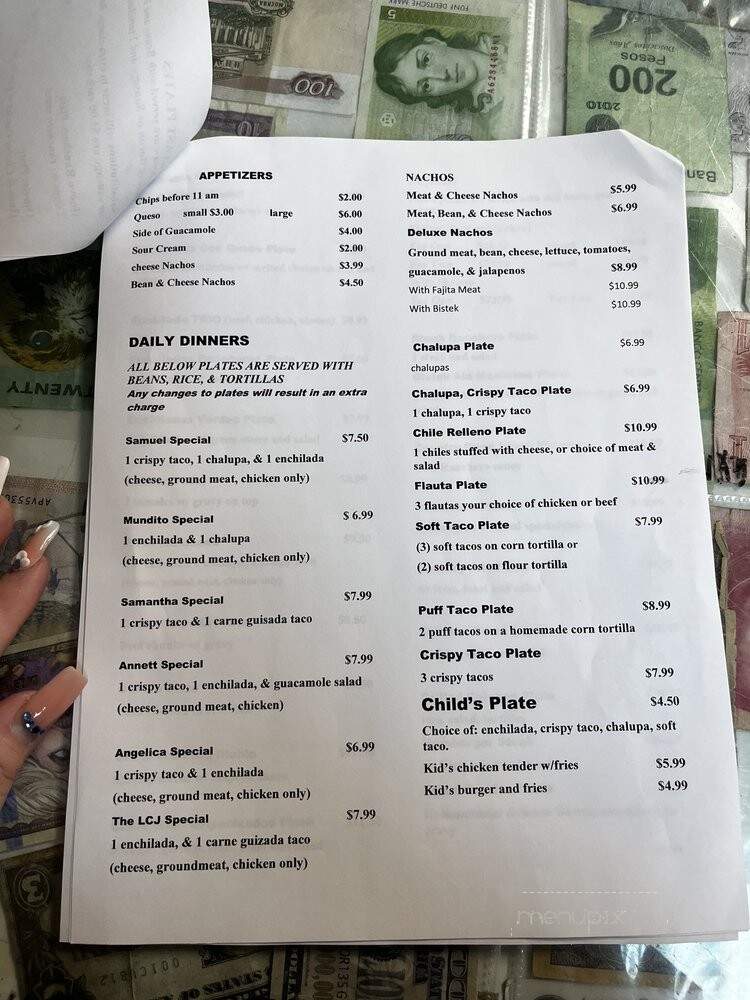 L S Mex Restaurant - Lufkin, TX menu_pic