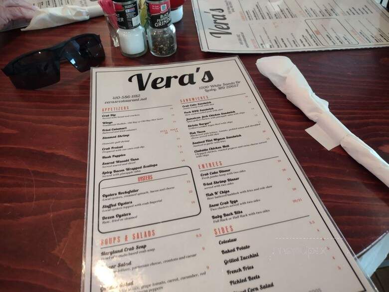 Veras White Sands Beach Club - Lusby, MD menu_pic