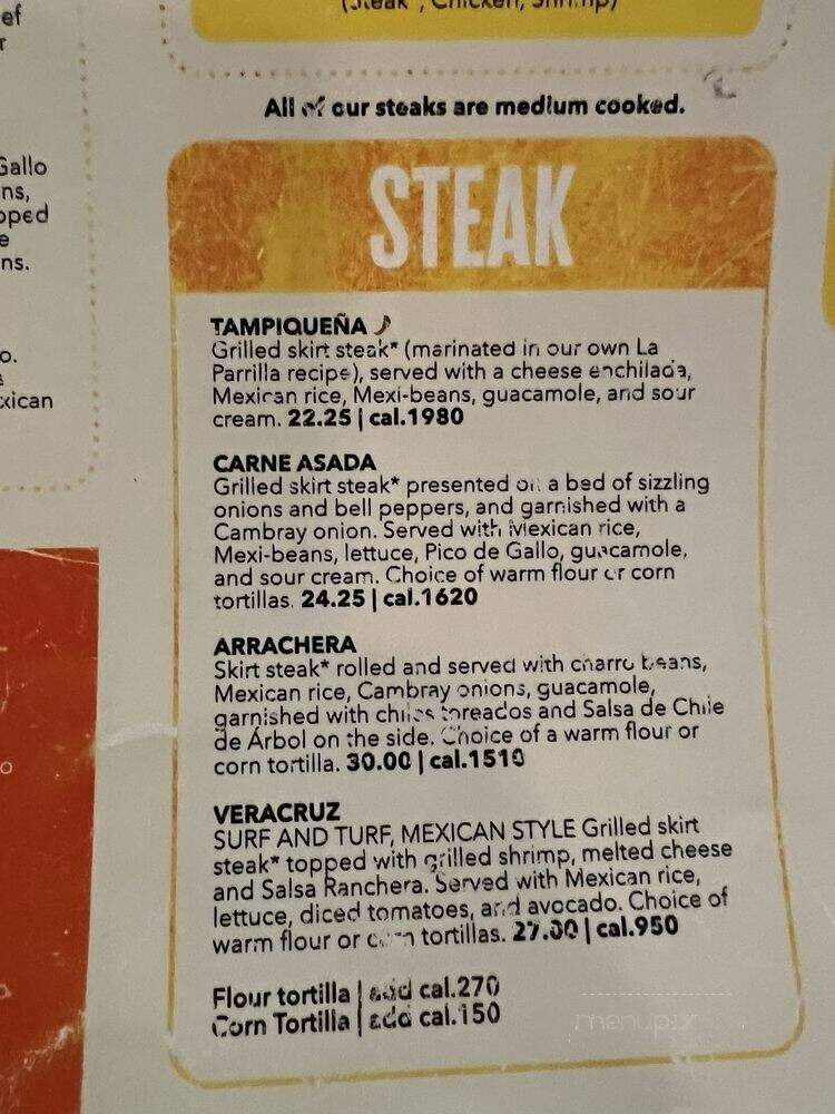 La Parilla - Macon, GA menu_pic