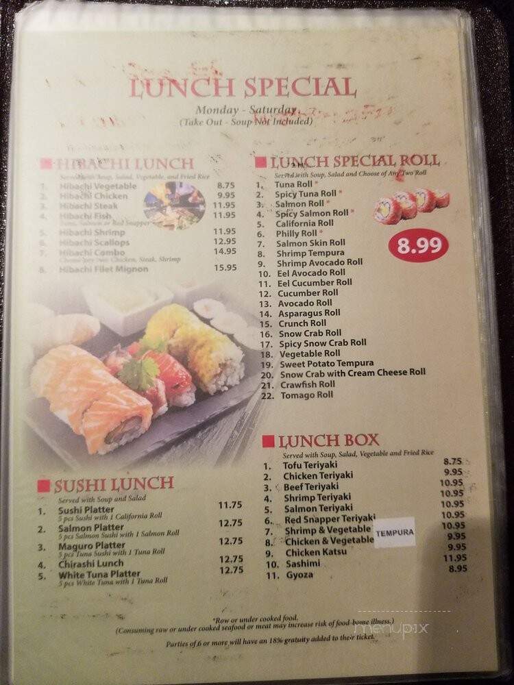 Hokkaido - Madison, MS menu_pic