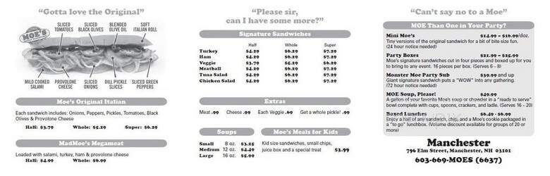 Moe's Italian Sandwiches - Manchester, NH menu_pic