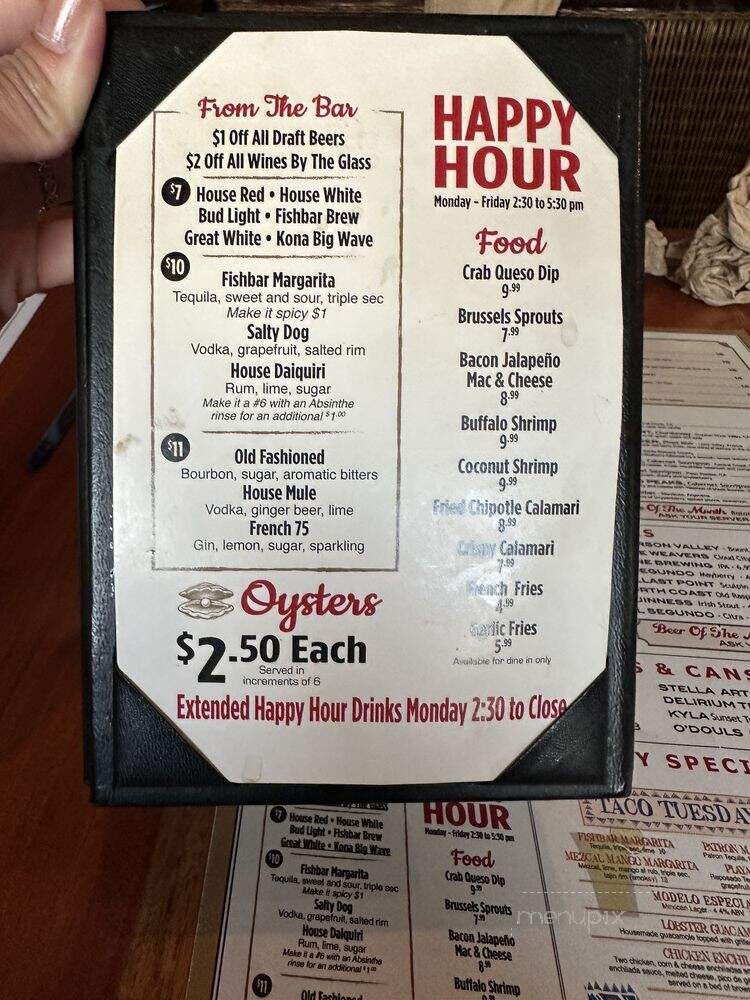 Fishbar - Manhattan Beach, CA menu_pic