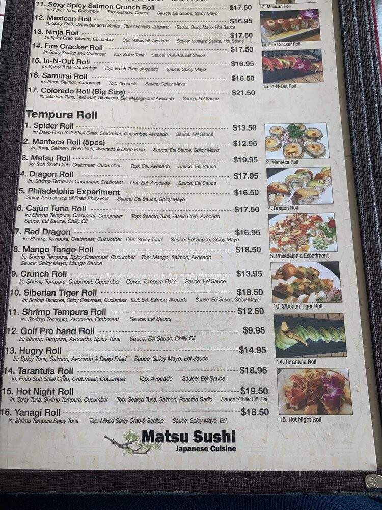 Matsu Sushi - Manteca, CA menu_pic