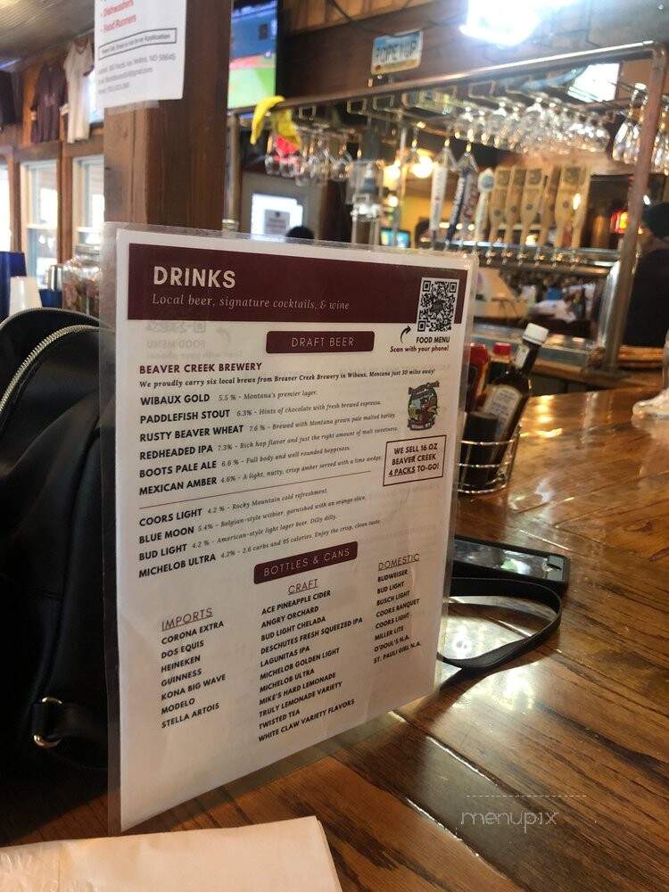 Boots Saloon Grill - Medora, ND menu_pic