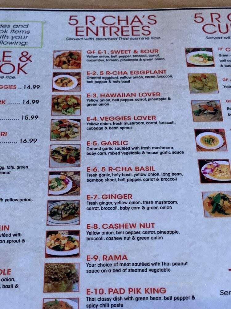 5 R Cha Thai Bistro - Mesa, AZ menu_pic