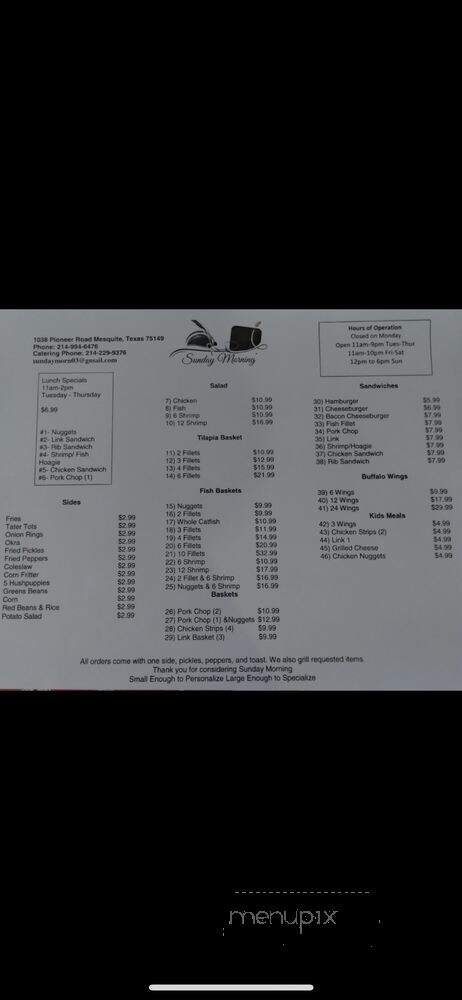 Howard's Catfish - Mesquite, TX menu_pic