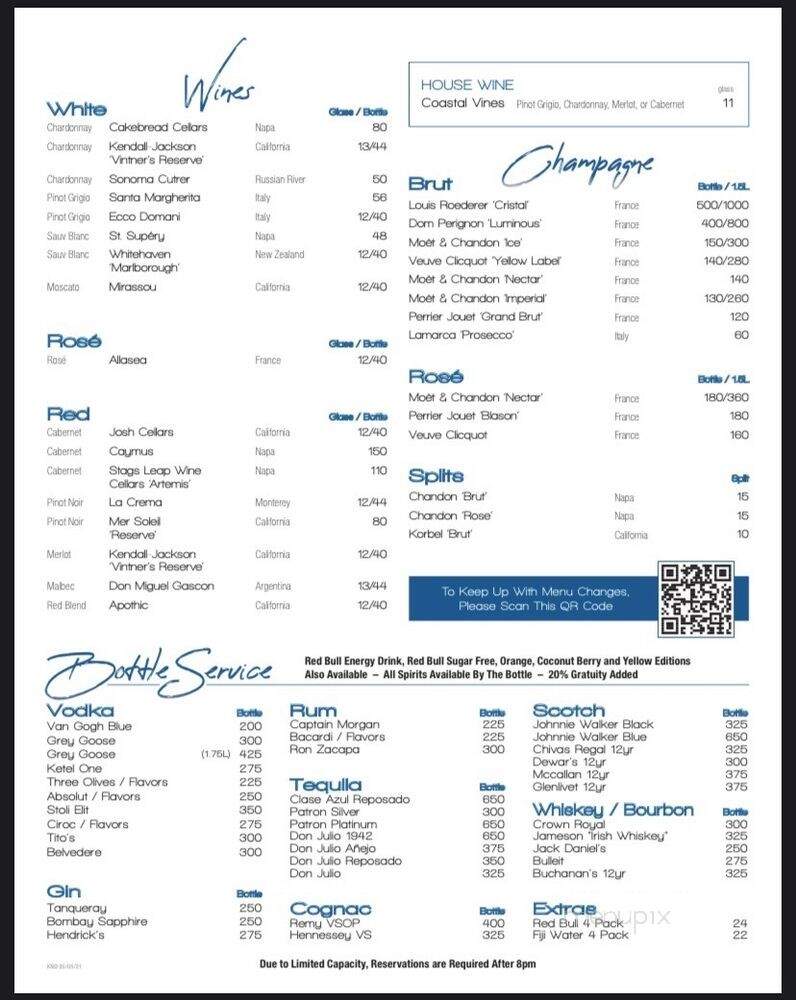 Blue Martini - Miami, FL menu_pic