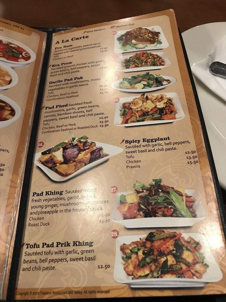 Thailand Restaurant - Mill Valley, CA menu_pic
