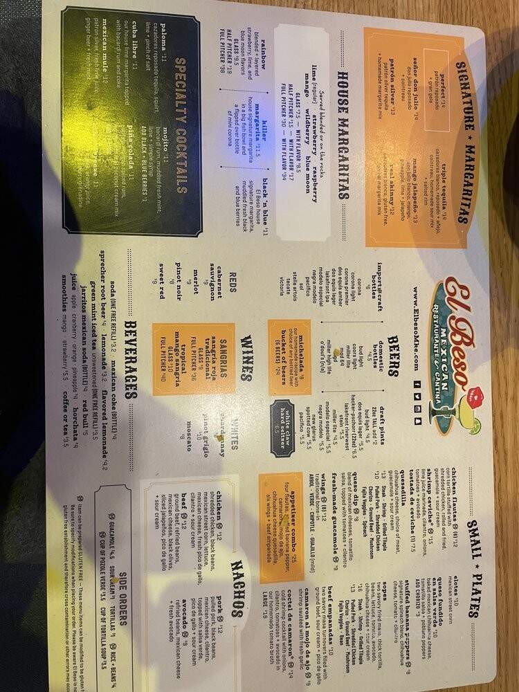 El Beso - Milwaukee, WI menu_pic