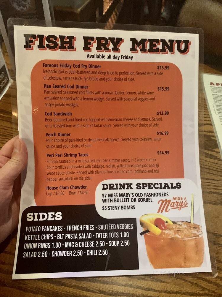 Steny's Tavern Grill - Milwaukee, WI menu_pic