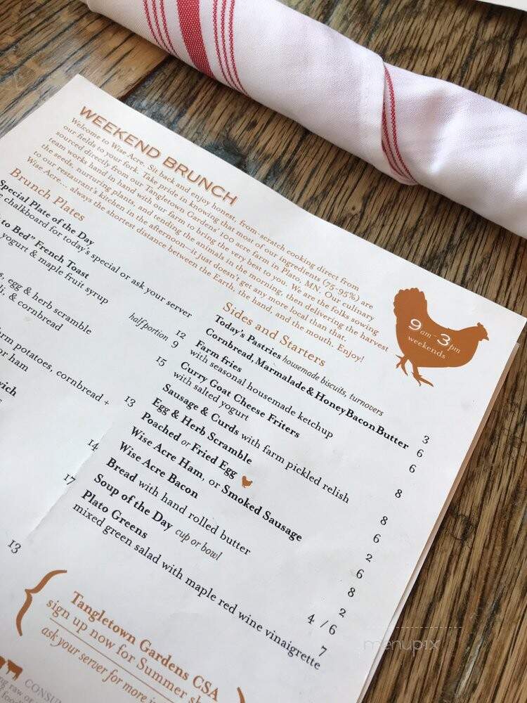Wise Acre Eatery - Minneapolis, MN menu_pic