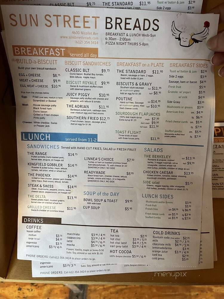 Sun Street Breads - Minneapolis, MN menu_pic