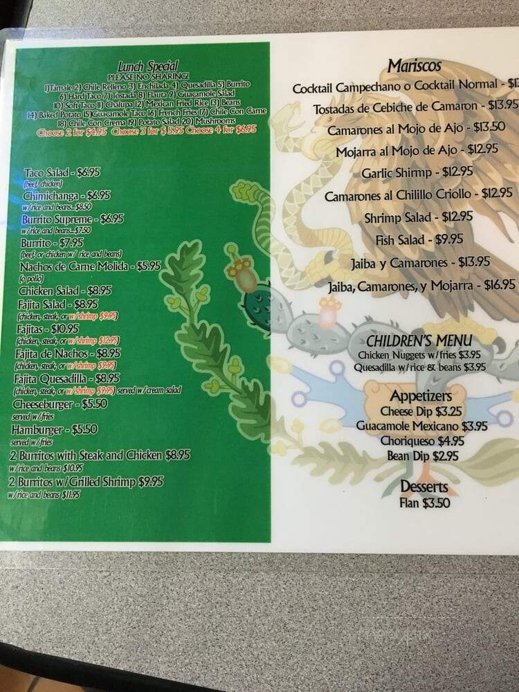 La Coronilla - Montgomery, AL menu_pic