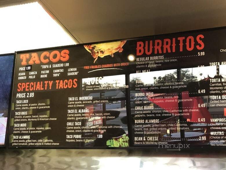 Tijuana's Tacos - Moreno Valley, CA menu_pic