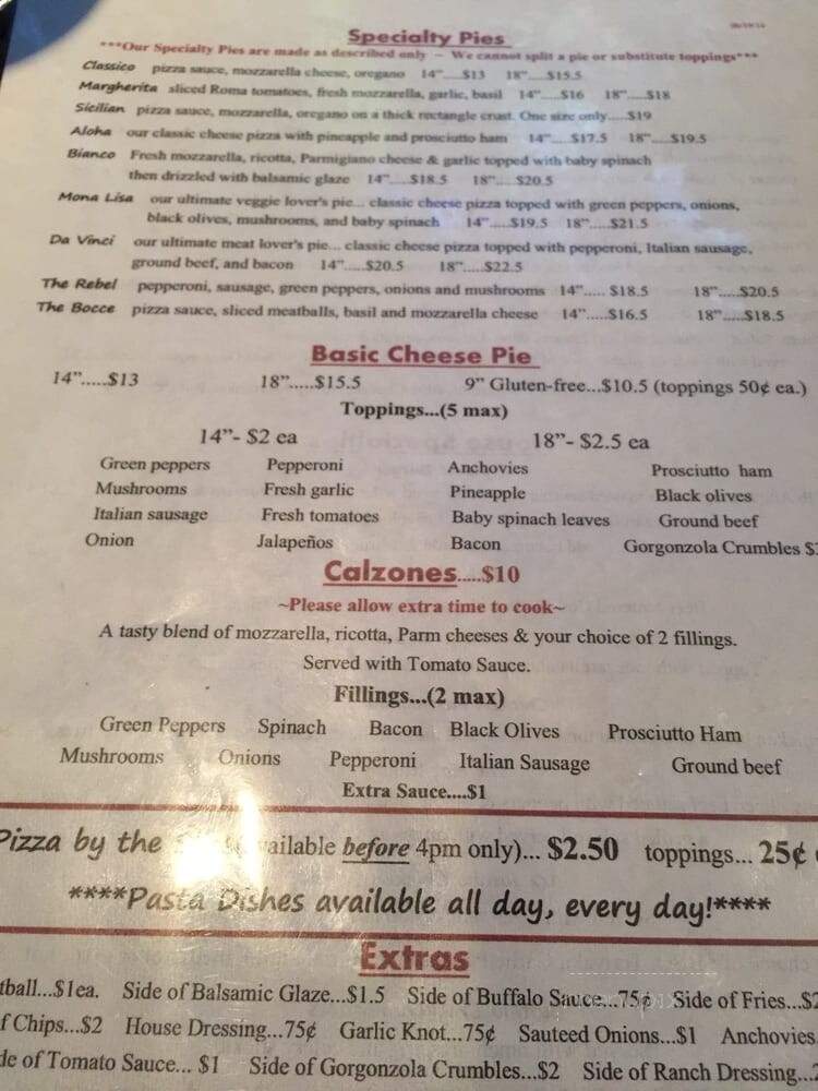 La Pizzeria at Cucina Rustica - Morganton, GA menu_pic