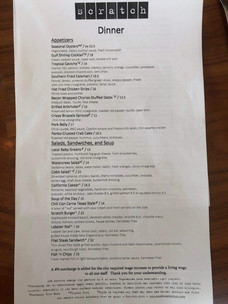 Scratch - Mountain View, CA menu_pic