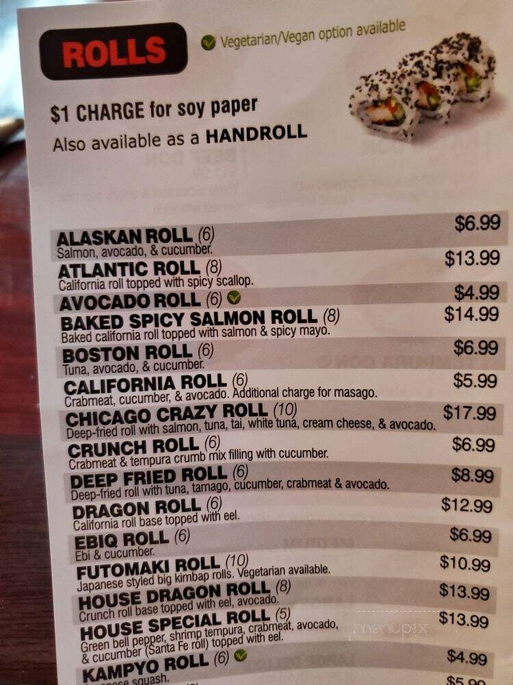 Tanaka Sushi - Naperville, IL menu_pic