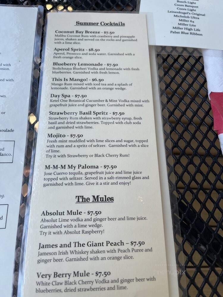 Tofflers - New Glarus, WI menu_pic