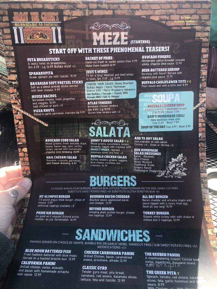 Jimmy the Greek's - Old Orchard Beach, ME menu_pic