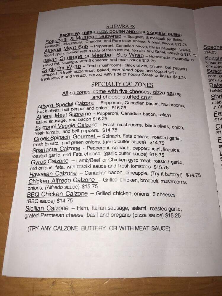 Pizza Athena - Palmer, AK menu_pic