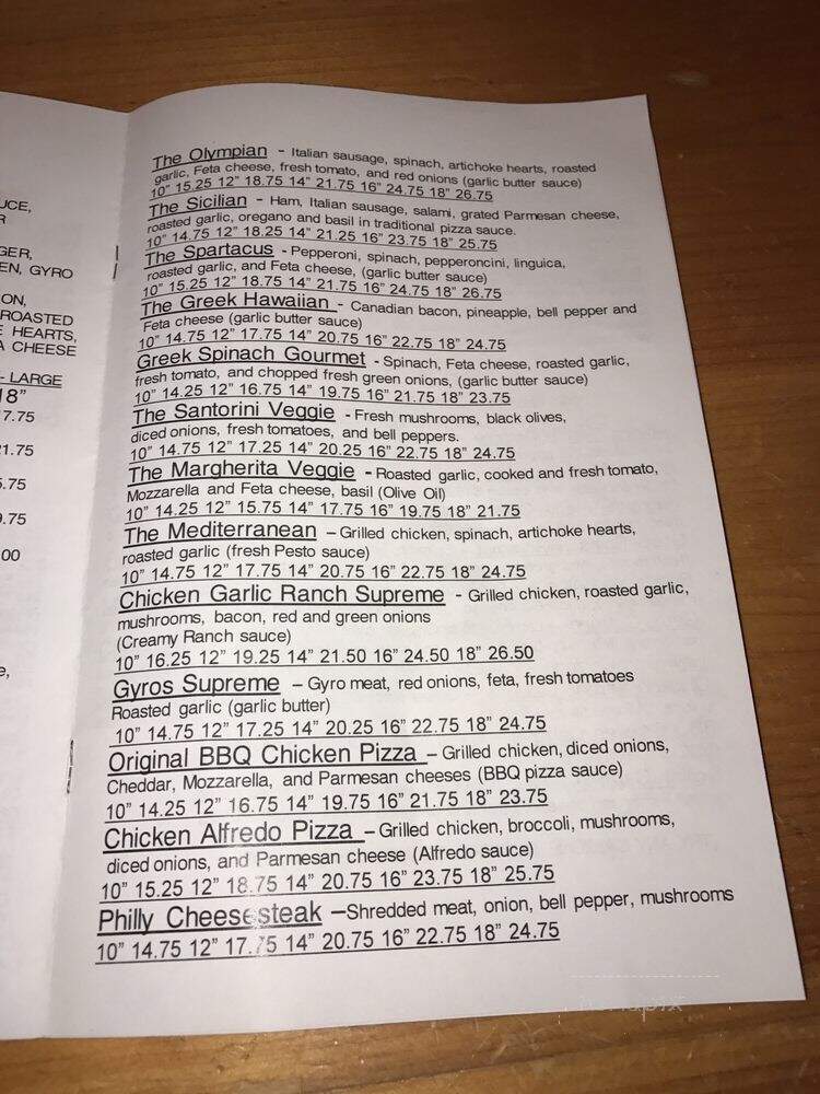 Pizza Athena - Palmer, AK menu_pic