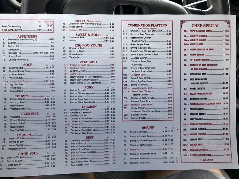 China Coast - Panama City Beach, FL menu_pic