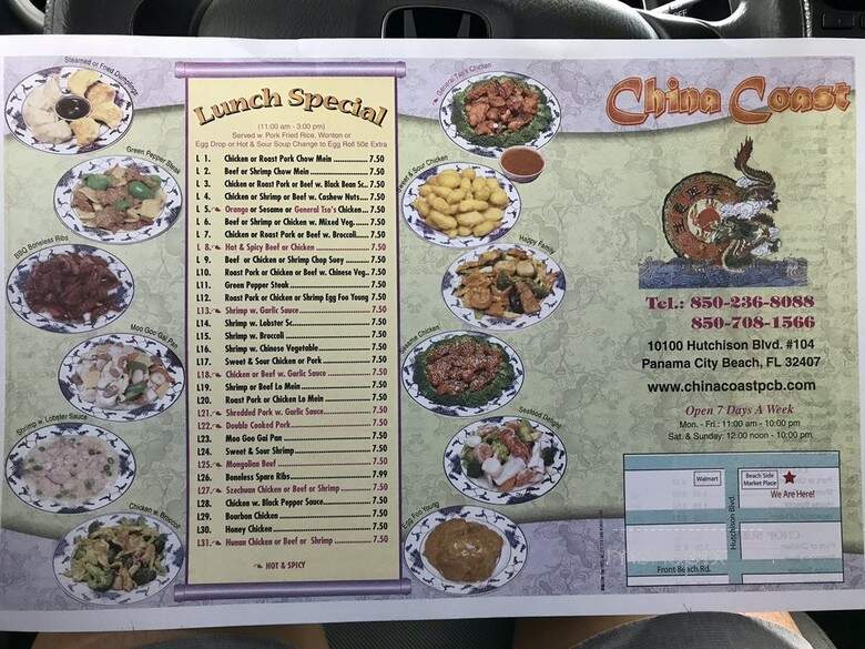 China Coast - Panama City Beach, FL menu_pic