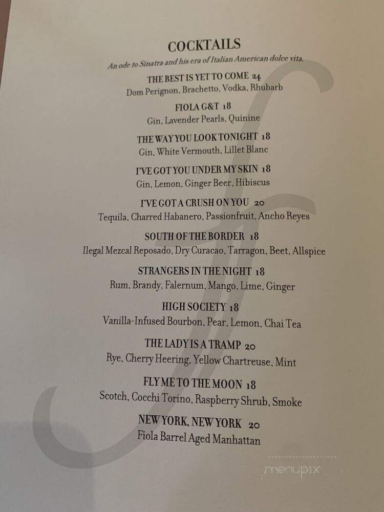Fiola - Washington, DC menu_pic