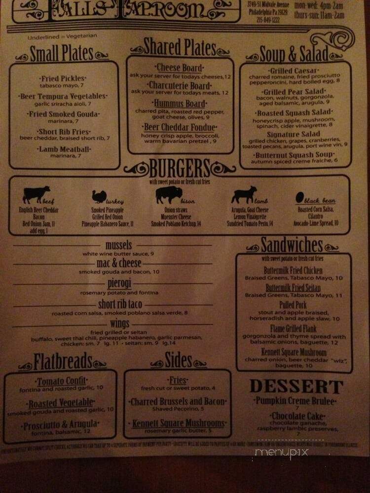Falls Taproom - Philadelphia, PA menu_pic
