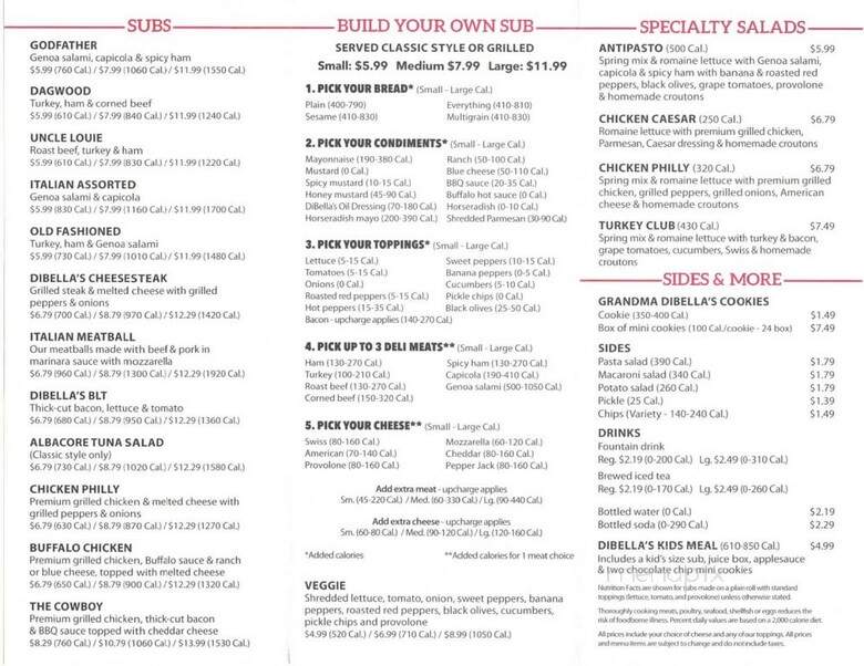 DiBella's Old Fashioned Submarines - Pittsburgh, PA menu_pic