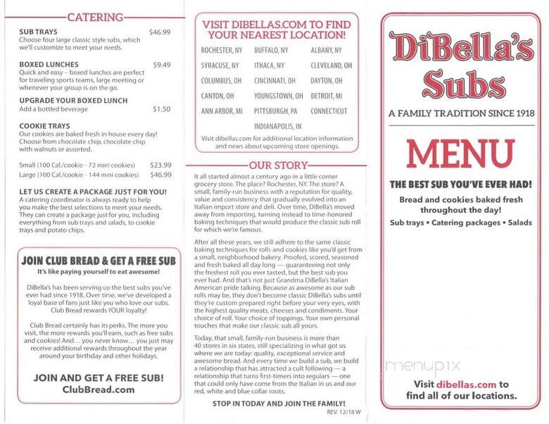 DiBella's Old Fashioned Submarines - Pittsburgh, PA menu_pic