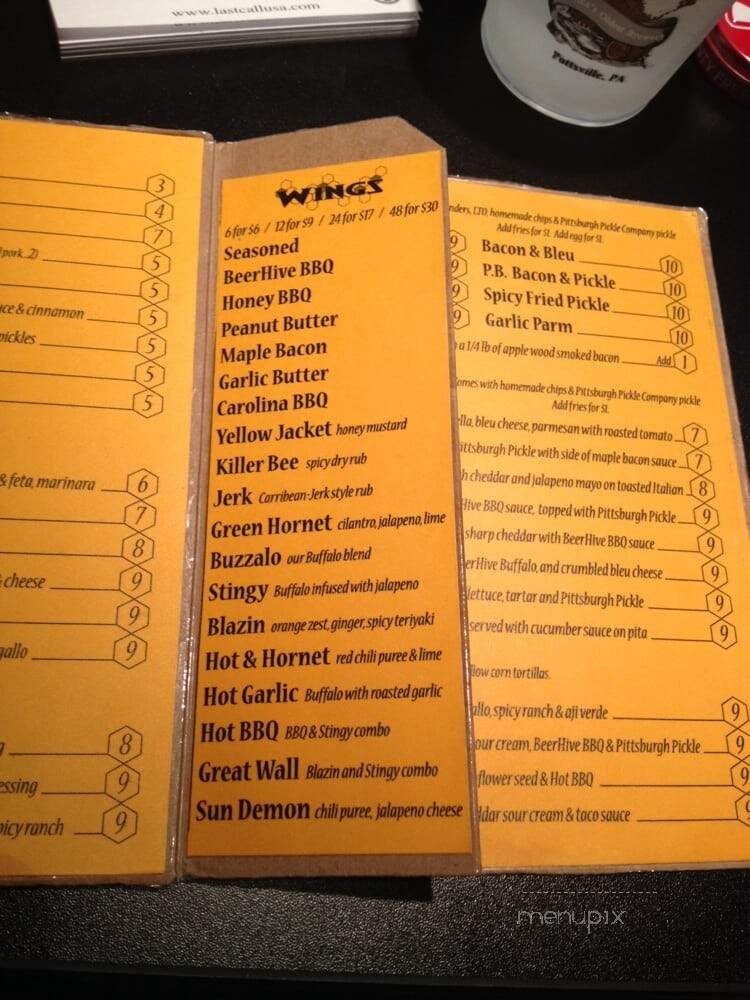 Beerhive - Pittsburgh, PA menu_pic