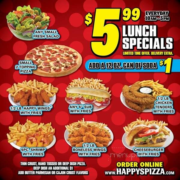 Happy's Pizza - Plymouth, MI menu_pic