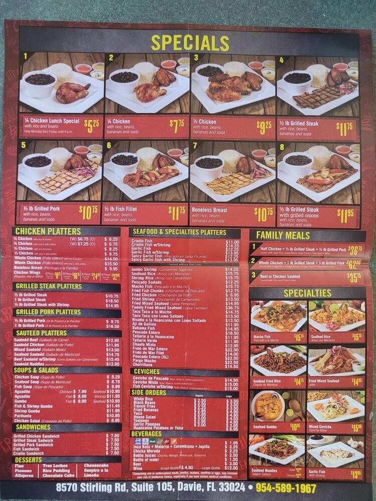 La Granja - Pompano Beach, FL menu_pic
