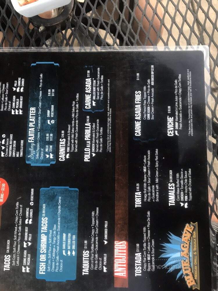 Blue Agave Mexican Grill - Port Orchard, WA menu_pic