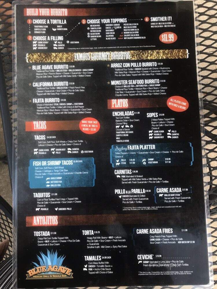 Blue Agave Mexican Grill - Port Orchard, WA menu_pic