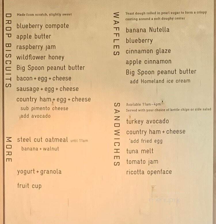 Jubala Village Coffee - Raleigh, NC menu_pic