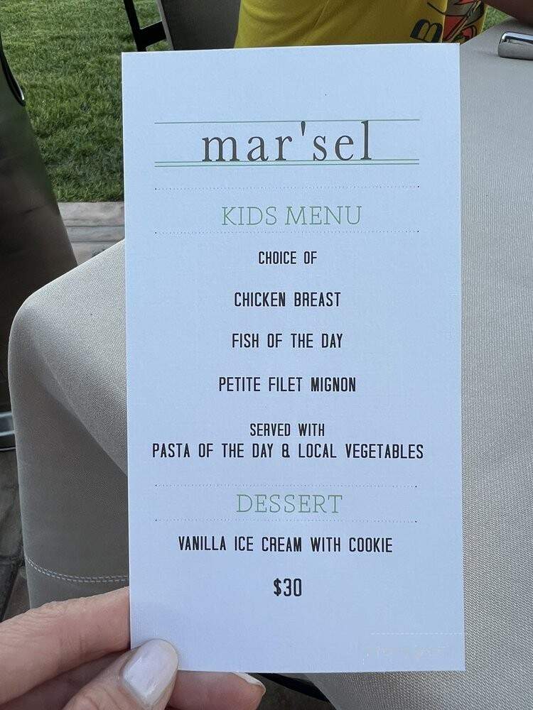 Mar'sel - Rancho Palos Verdes, CA menu_pic