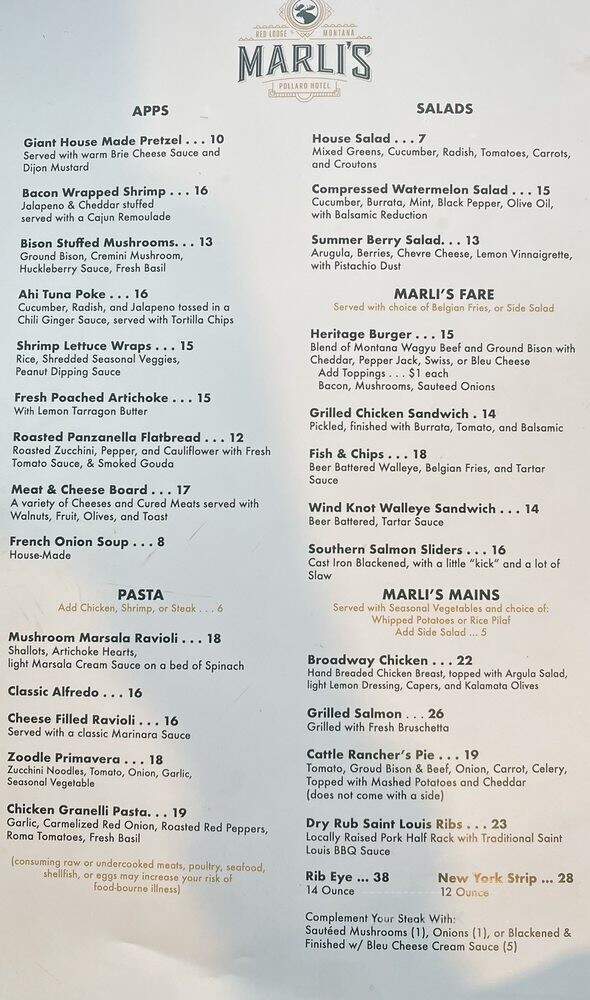 Pub at the Pollard - Red Lodge, MT menu_pic