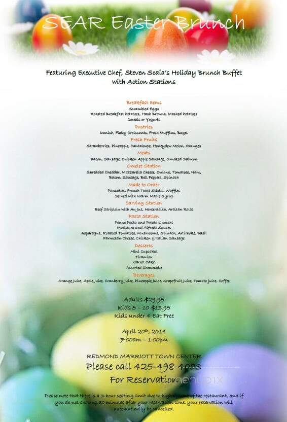 Sear Redmond Town Center Marriott - Redmond, WA menu_pic