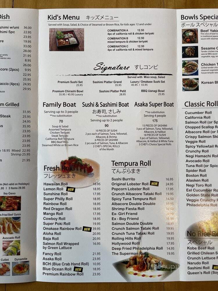 Asaka Sushi and Gril - Redondo Beach, CA menu_pic