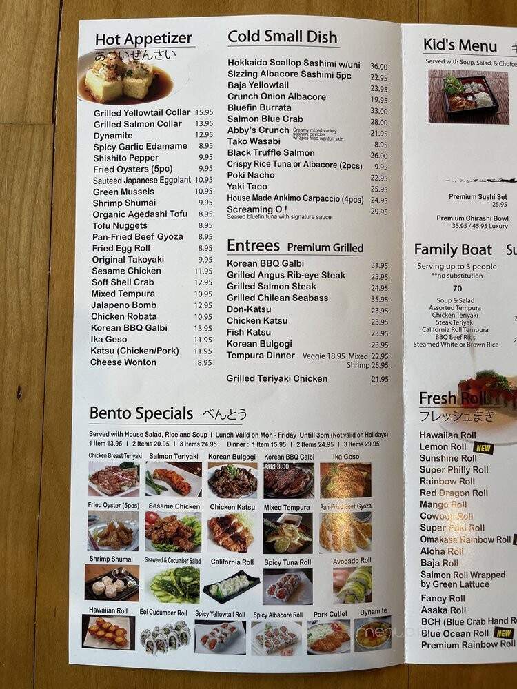 Asaka Sushi and Gril - Redondo Beach, CA menu_pic