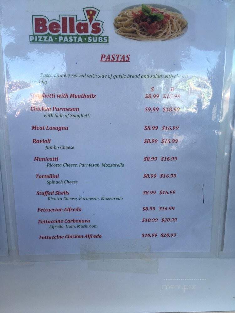 Bella's Pizza - Riverside, CA menu_pic