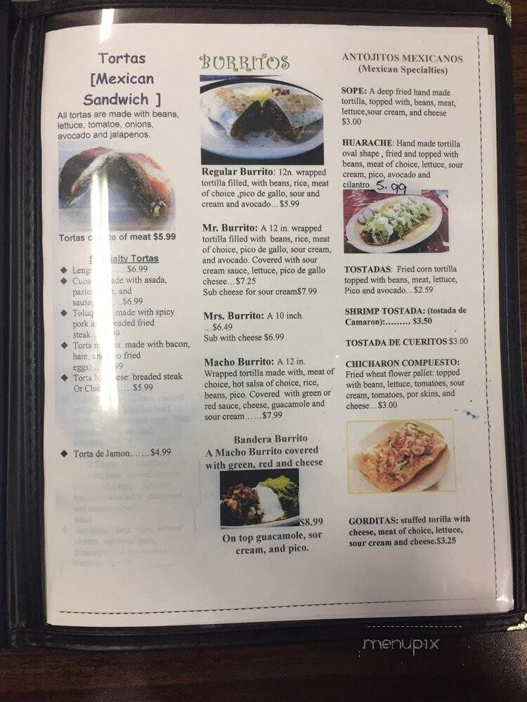 Yulianitas Mexican Restaurant - Rogers, AR menu_pic